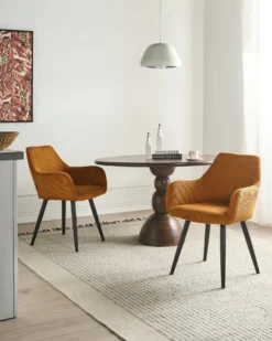 Sæt med 2 spisebordsstole MORI Fløjl Orange