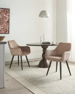 Sæt med 2 spisebordsstole MORI Fløjl Beige