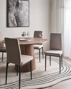 Sæt med 4 spisebordsstole RINER Brungrå