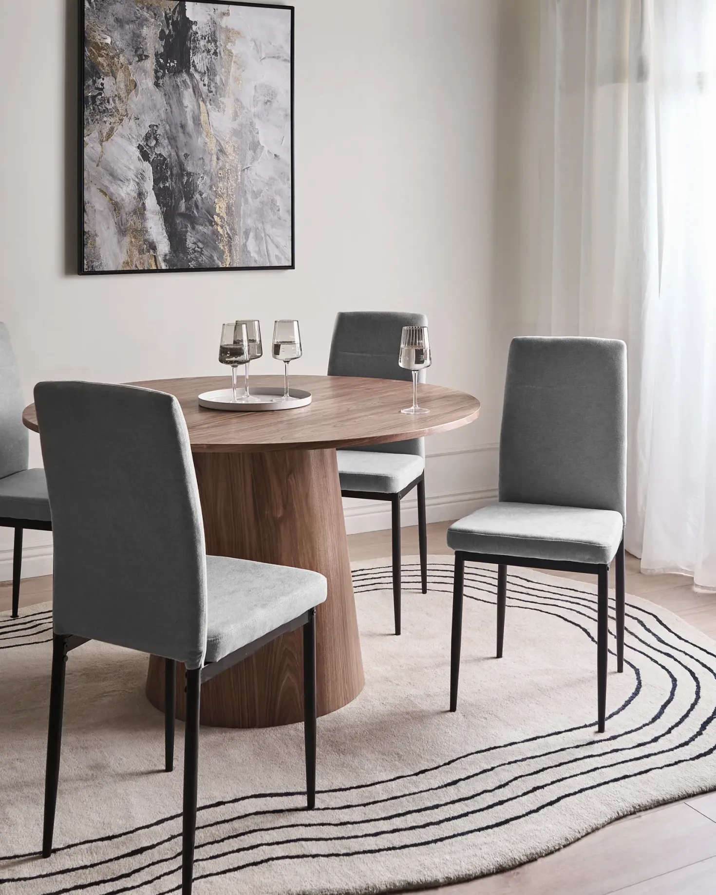 Sæt med 4 spisebordsstole RINER Grå