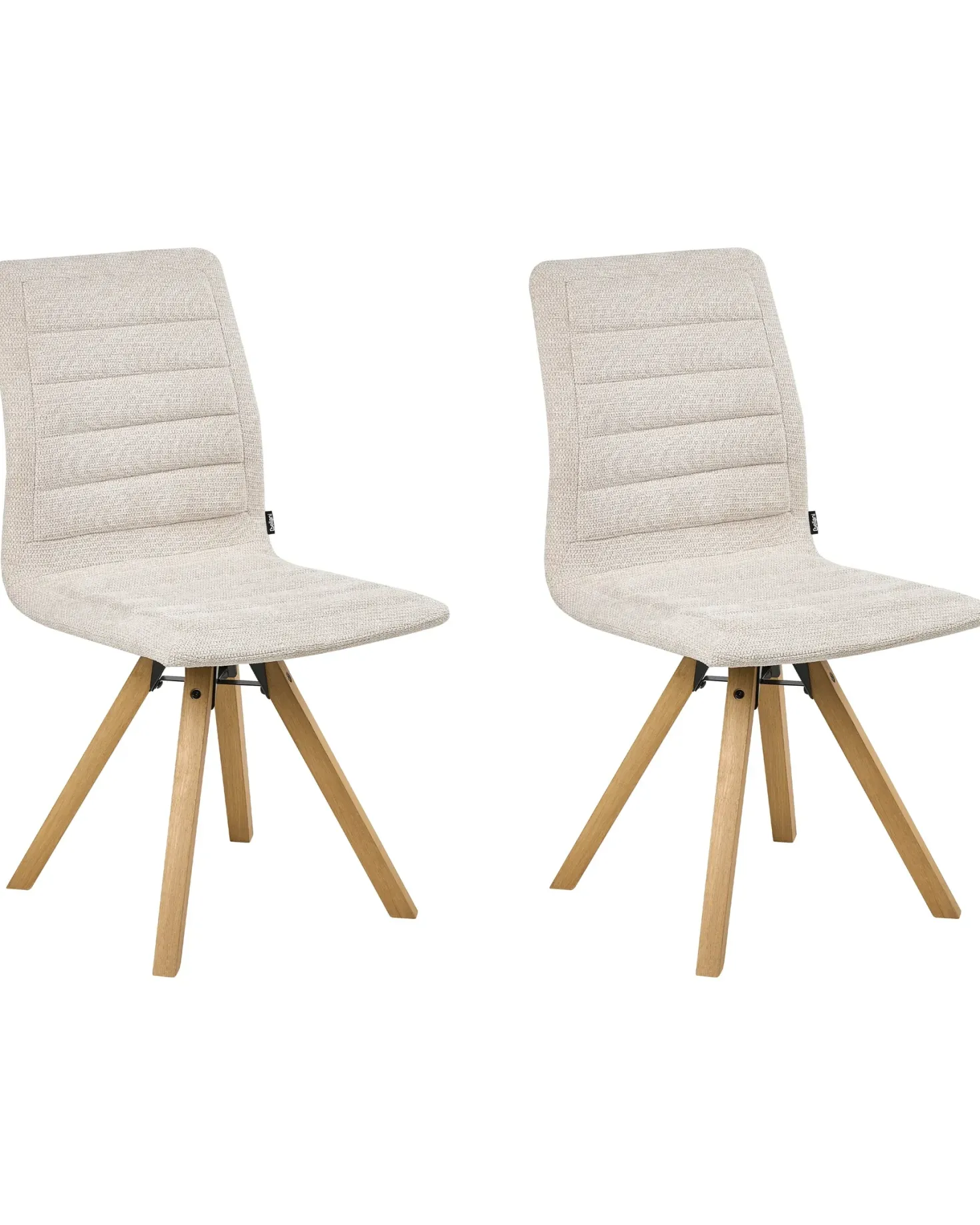 Sæt med 2 spisebordsstole ROX Lys Beige