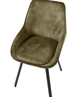 Sæt med 2 spisebordsstole TERLTON Velour Grøn