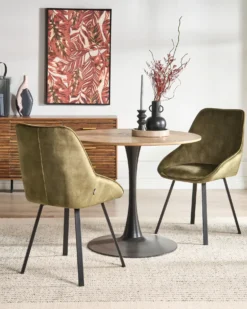 Sæt med 2 spisebordsstole TERLTON Velour Grøn