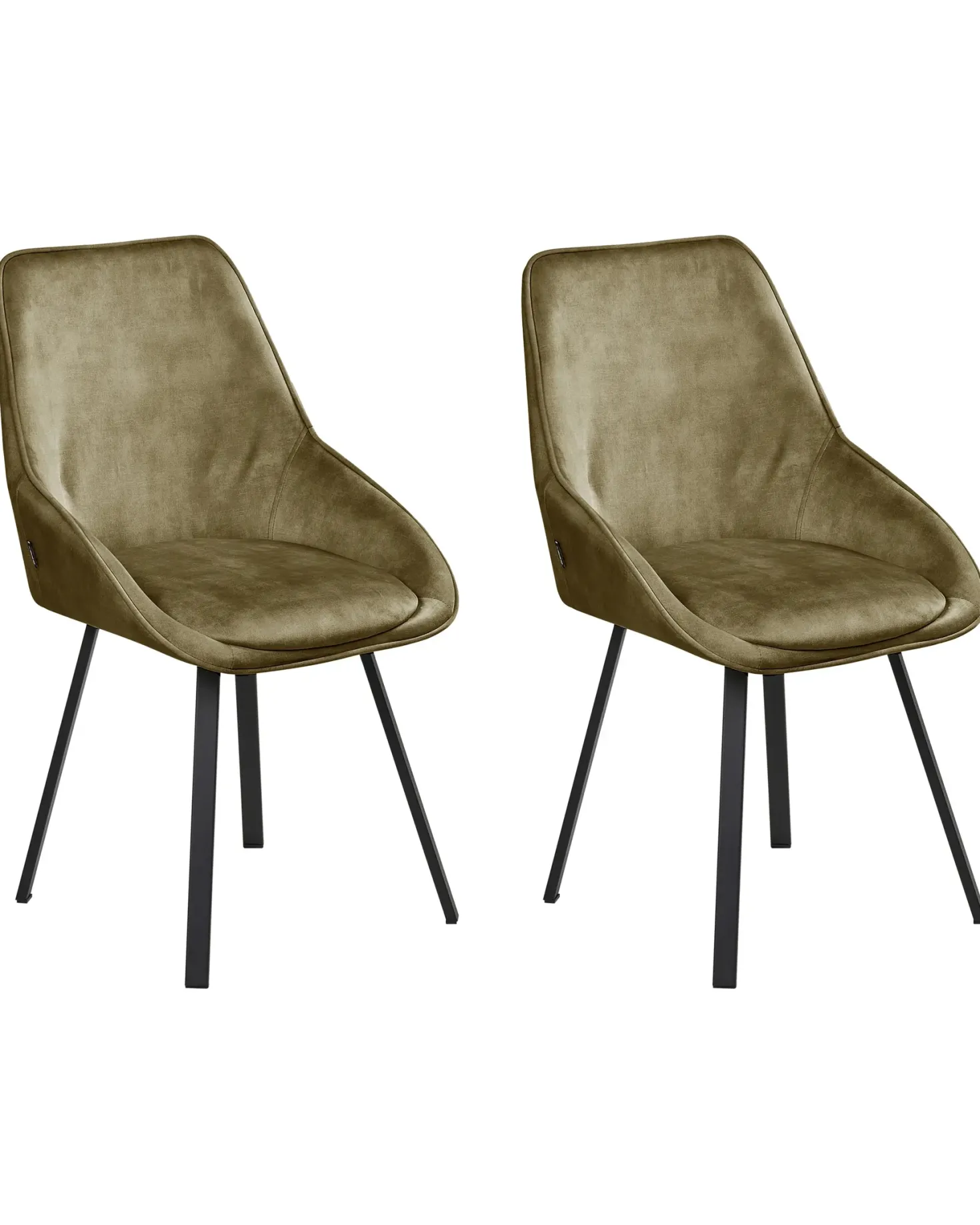 Sæt med 2 spisebordsstole TERLTON Velour Grøn