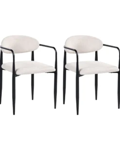 Sæt med 2 spisebordsstole TANEVIK Lys Beige