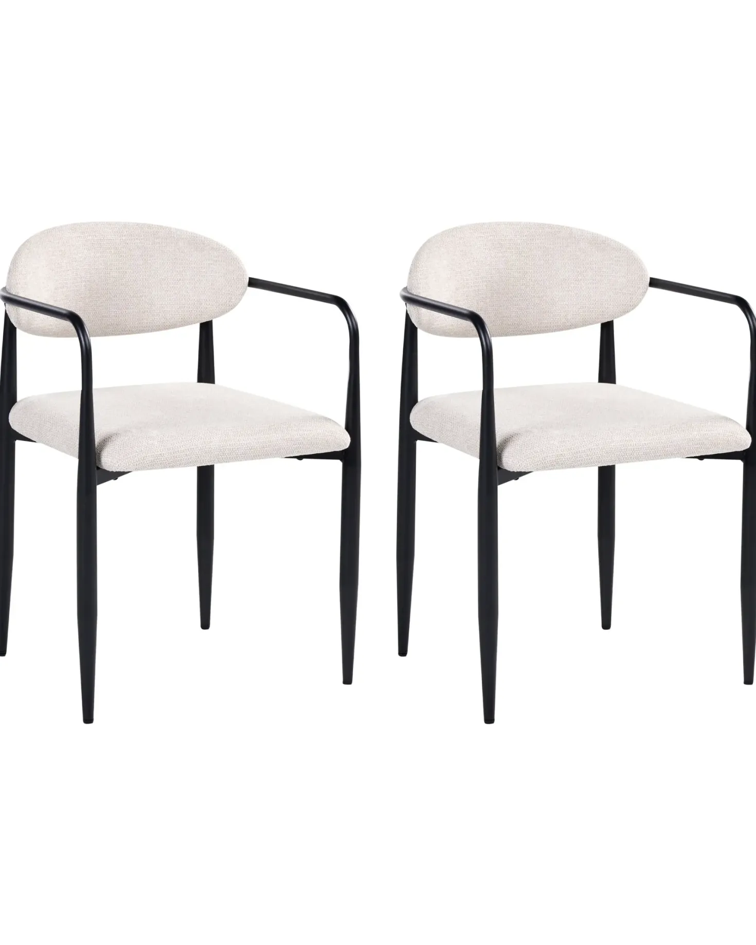 Sæt med 2 spisebordsstole TANEVIK Lys Beige