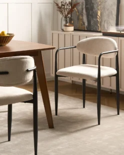 Sæt med 2 spisebordsstole TANEVIK Lys Beige