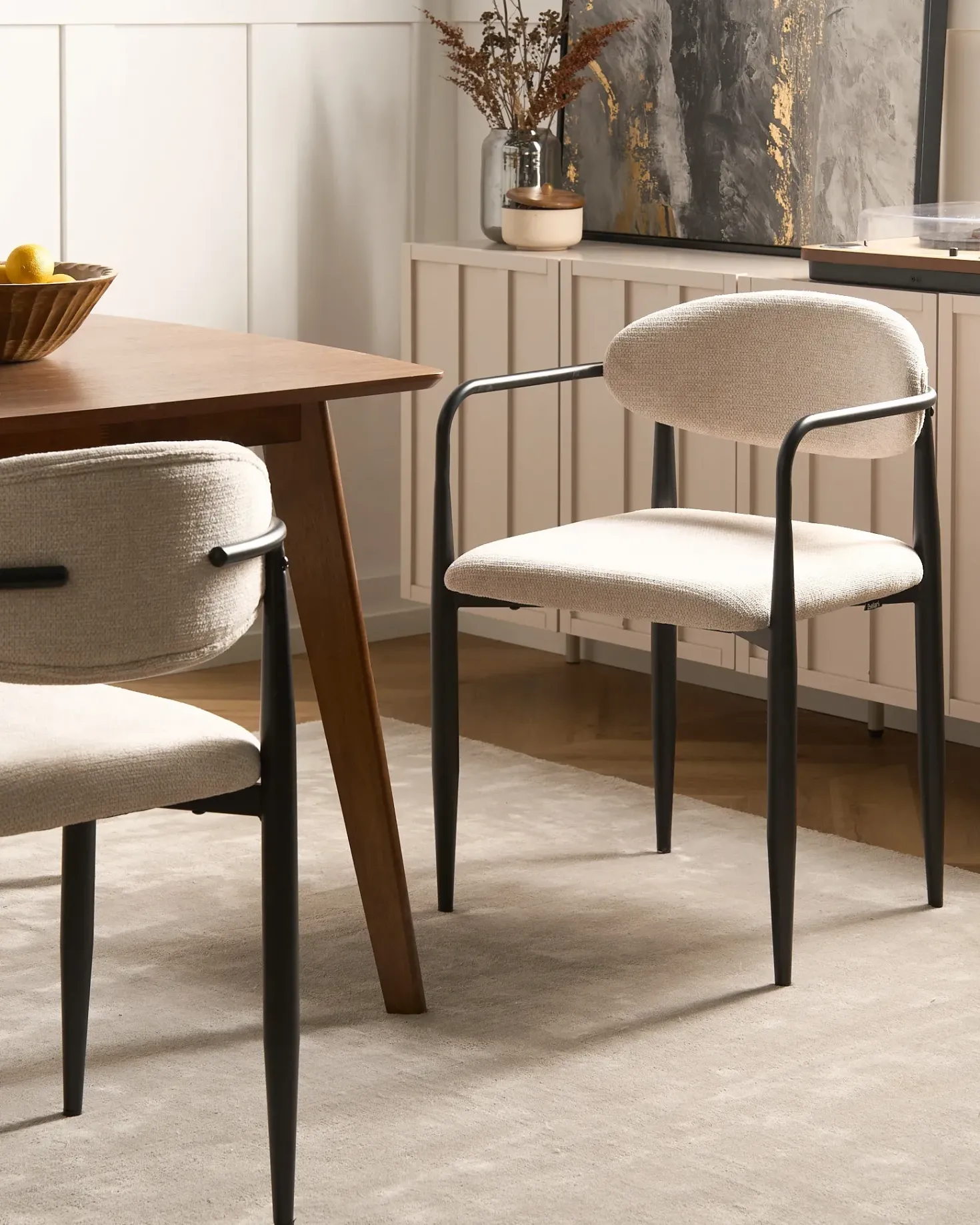 Sæt med 2 spisebordsstole TANEVIK Lys Beige