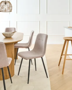 Sæt med 4 spisebordsstole TUSCOLA Beige