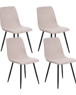 Sæt med 4 spisebordsstole TUSCOLA Beige