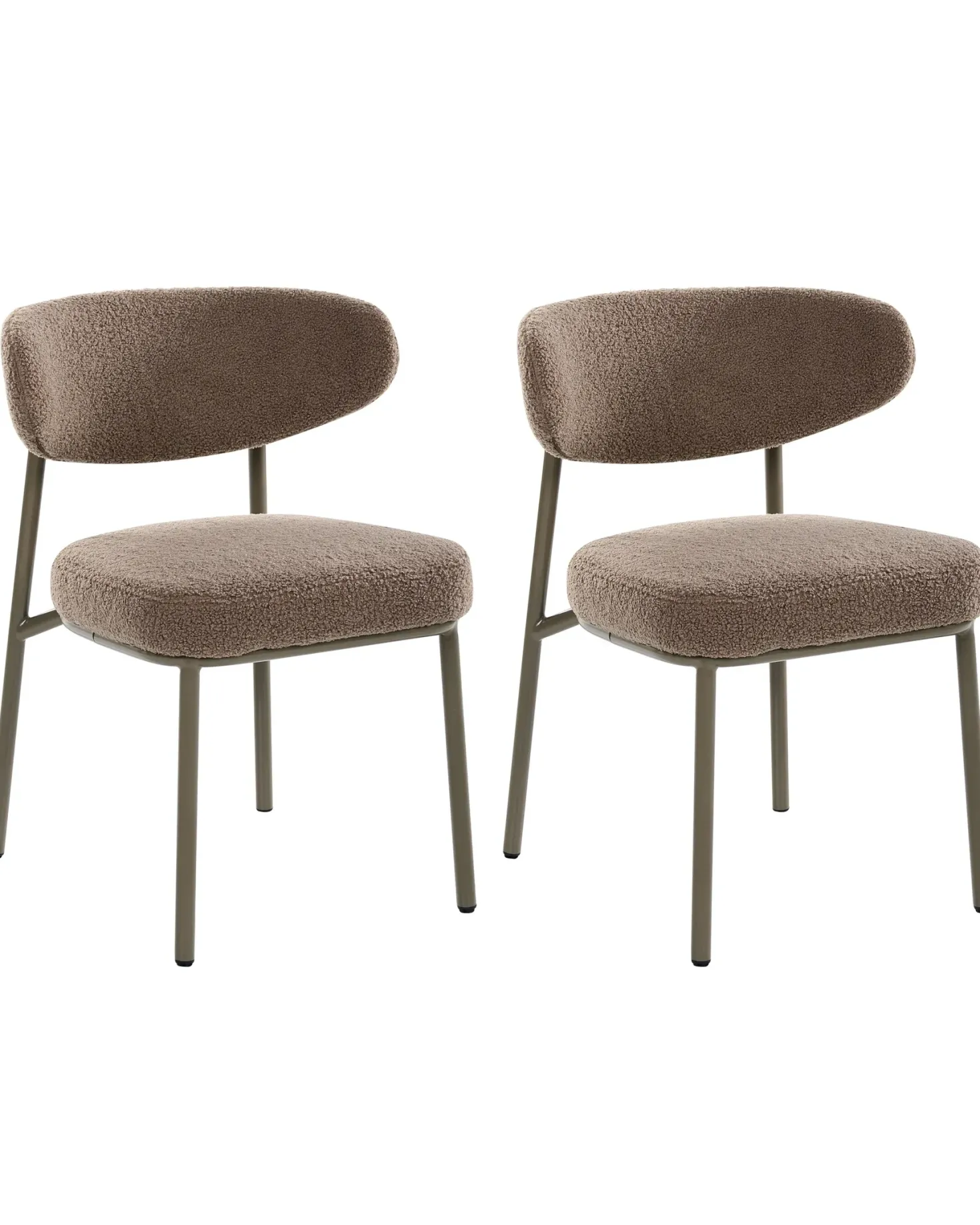 Sæt med 2 spisebordsstole UNITY Boucle Brungrå