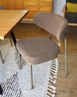 Sæt med 2 spisebordsstole UNITY Boucle Brungrå