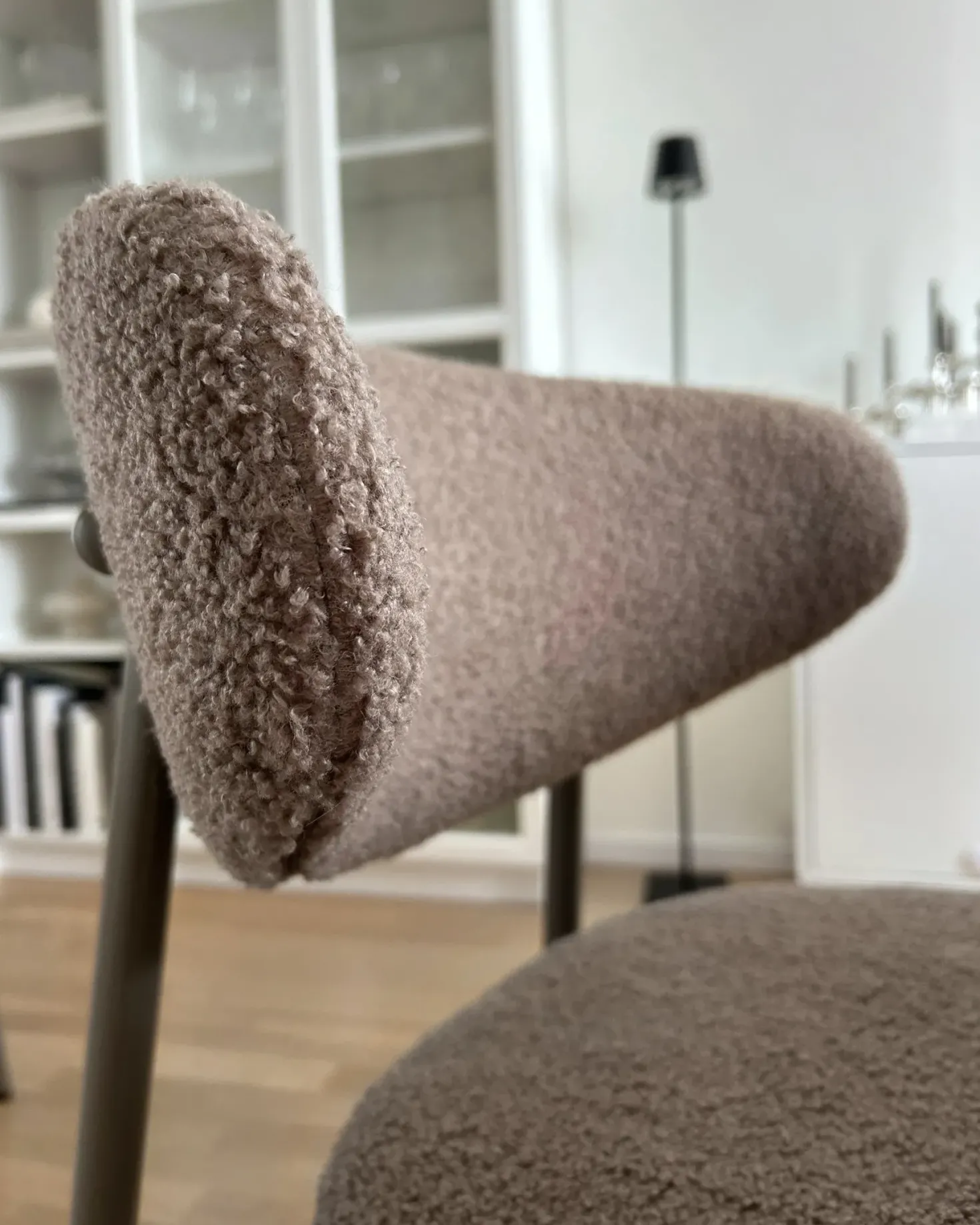 Sæt med 2 spisebordsstole UNITY Boucle Brungrå
