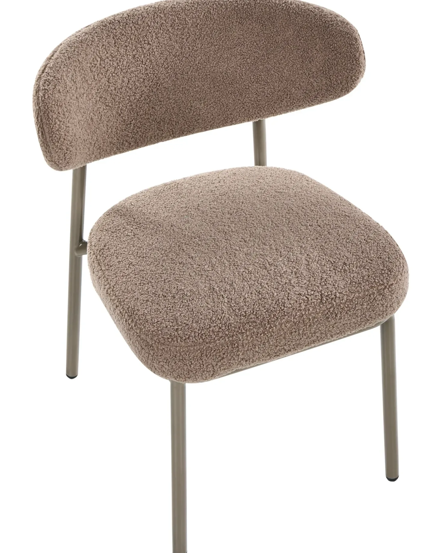 Sæt med 2 spisebordsstole UNITY Boucle Brungrå