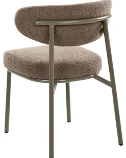 Sæt med 2 spisebordsstole UNITY Boucle Brungrå