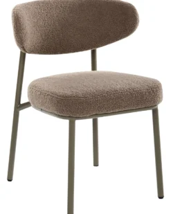 Sæt med 2 spisebordsstole UNITY Boucle Brungrå