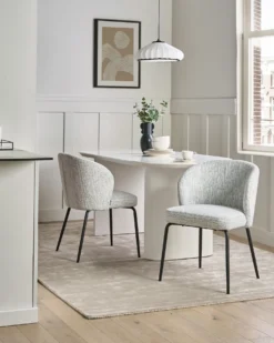 Sæt med 2 spisebordsstole ZANA Hvid/blå