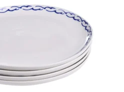 Sæt med 24 stykker service AMCHUR Porcelæn Hvid/blå