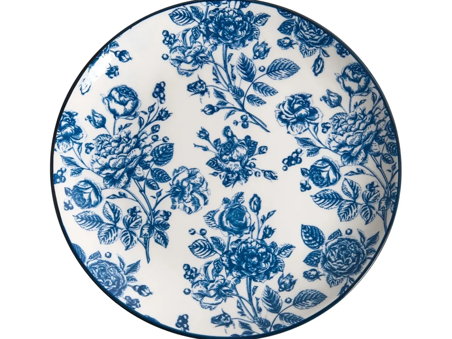 Sæt med 12 stykker service BASIL Porcelæn Blå