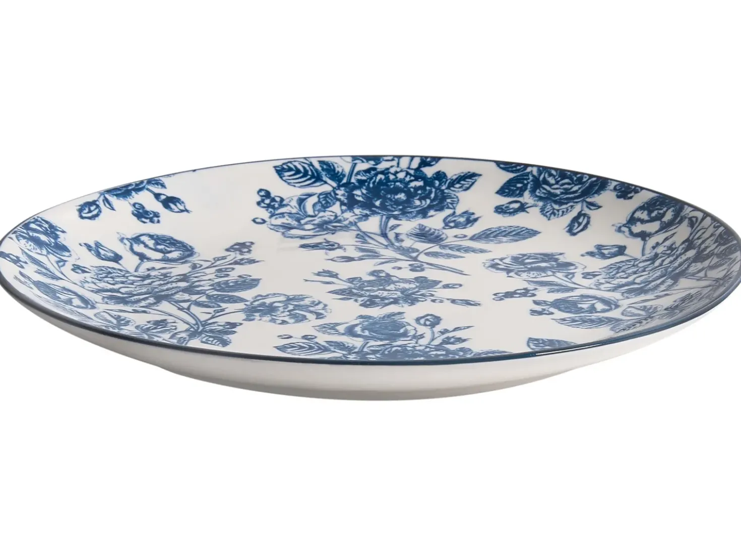 Sæt med 12 stykker service BASIL Porcelæn Blå