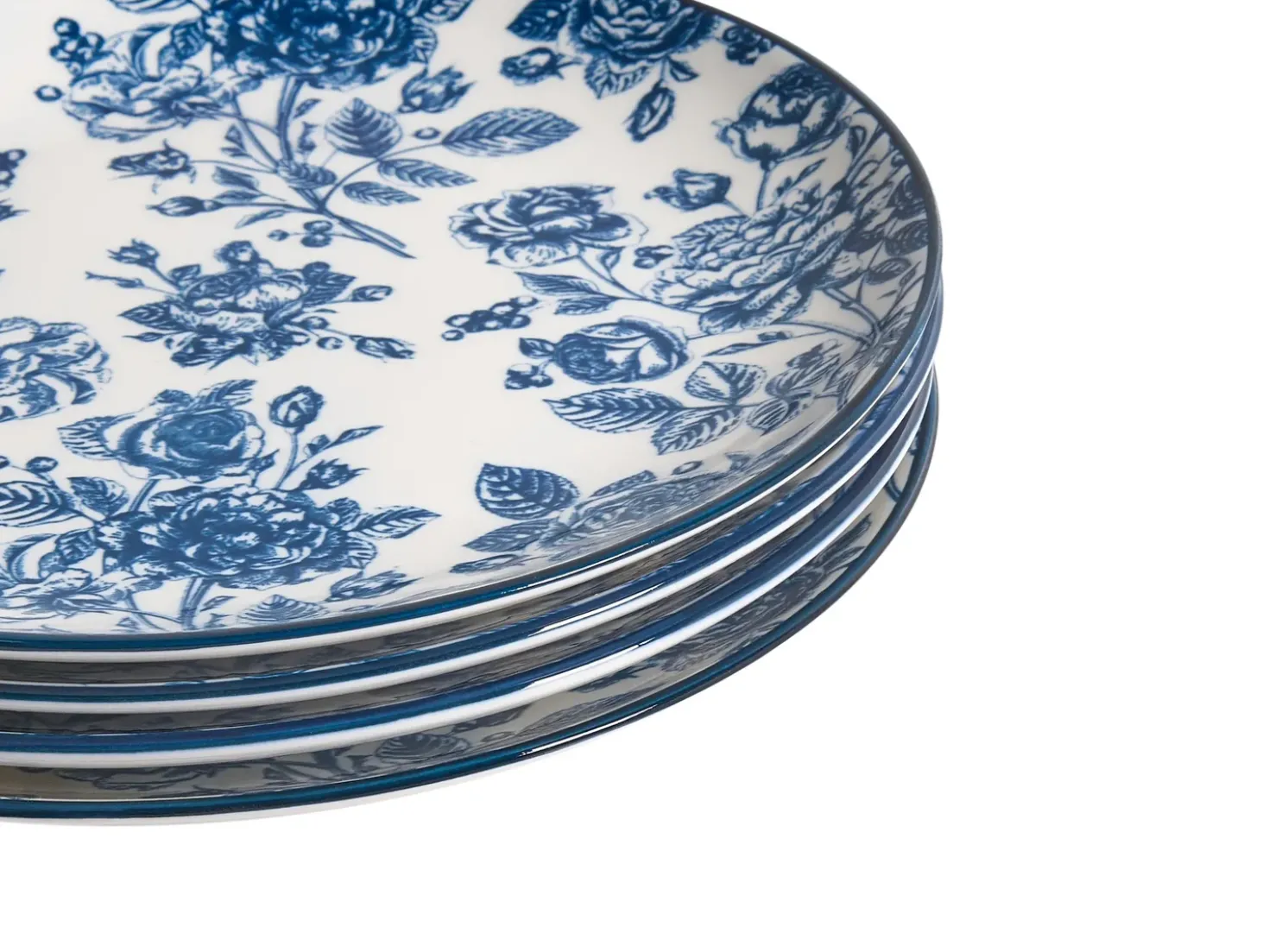 Sæt med 12 stykker service BASIL Porcelæn Blå