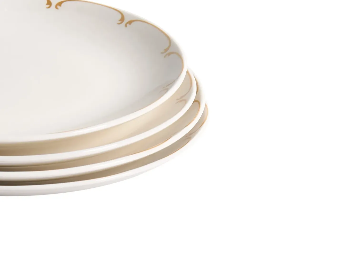 Sæt med 12 stykker service CHAROLI Porcelæn Hvid/guld