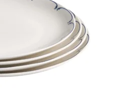 Sæt med 24 stykker service CHAROLI Porcelæn Hvid/blå