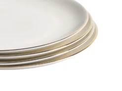 Sæt med 24 stykker service CUMIN Porcelæn Off-White/ Guld