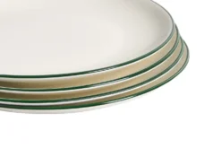 Sæt med 24 stykker service CUMIN Porcelæn Off-white/ Grøn