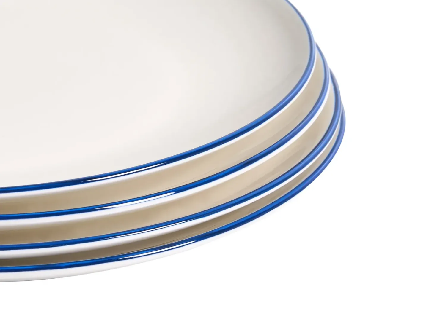 Sæt med 12 stykker service CUMIN Porcelæn Off-White/ Blå