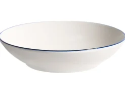 Sæt med 12 stykker service CUMIN Porcelæn Off-White/ Blå