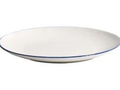 Sæt med 12 stykker service CUMIN Porcelæn Off-White/ Blå