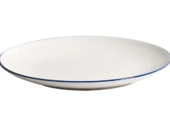 Sæt med 12 stykker service CUMIN Porcelæn Off-White/ Blå