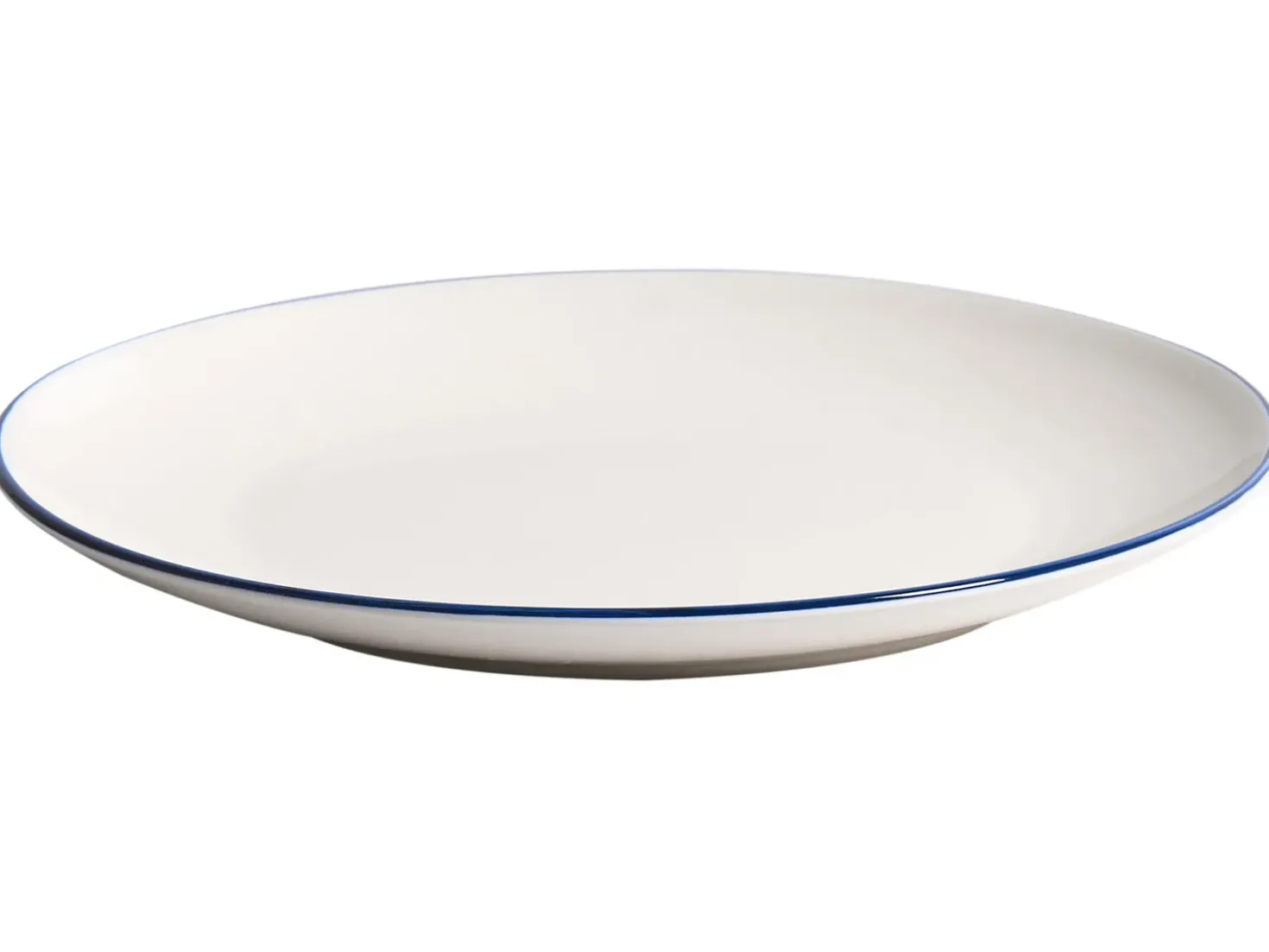 Sæt med 12 stykker service CUMIN Porcelæn Off-White/ Blå