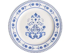 Sæt med 12 stykker service GALANGAL Porcelæn Hvid/blå