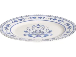 Sæt med 12 stykker service GALANGAL Porcelæn Hvid/blå