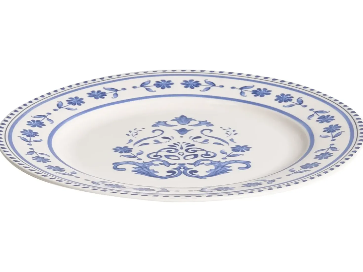 Sæt med 12 stykker service GALANGAL Porcelæn Hvid/blå