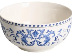 Sæt med 12 stykker service GALANGAL Porcelæn Hvid/blå