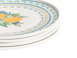Sæt med 12 stykker service TARRAGON Porcelæn Hvid/ Grøn