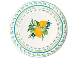 Sæt med 12 stykker service TARRAGON Porcelæn Hvid/ Grøn