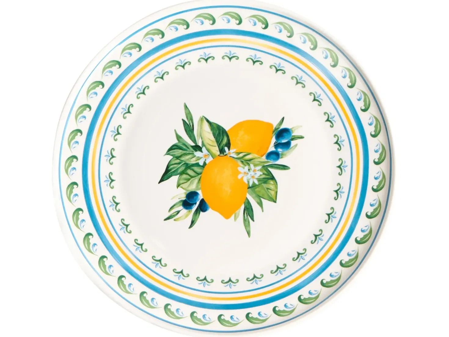 Sæt med 12 stykker service TARRAGON Porcelæn Hvid/ Grøn