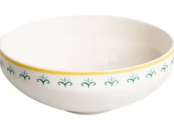 Sæt med 12 stykker service TARRAGON Porcelæn Hvid/ Grøn