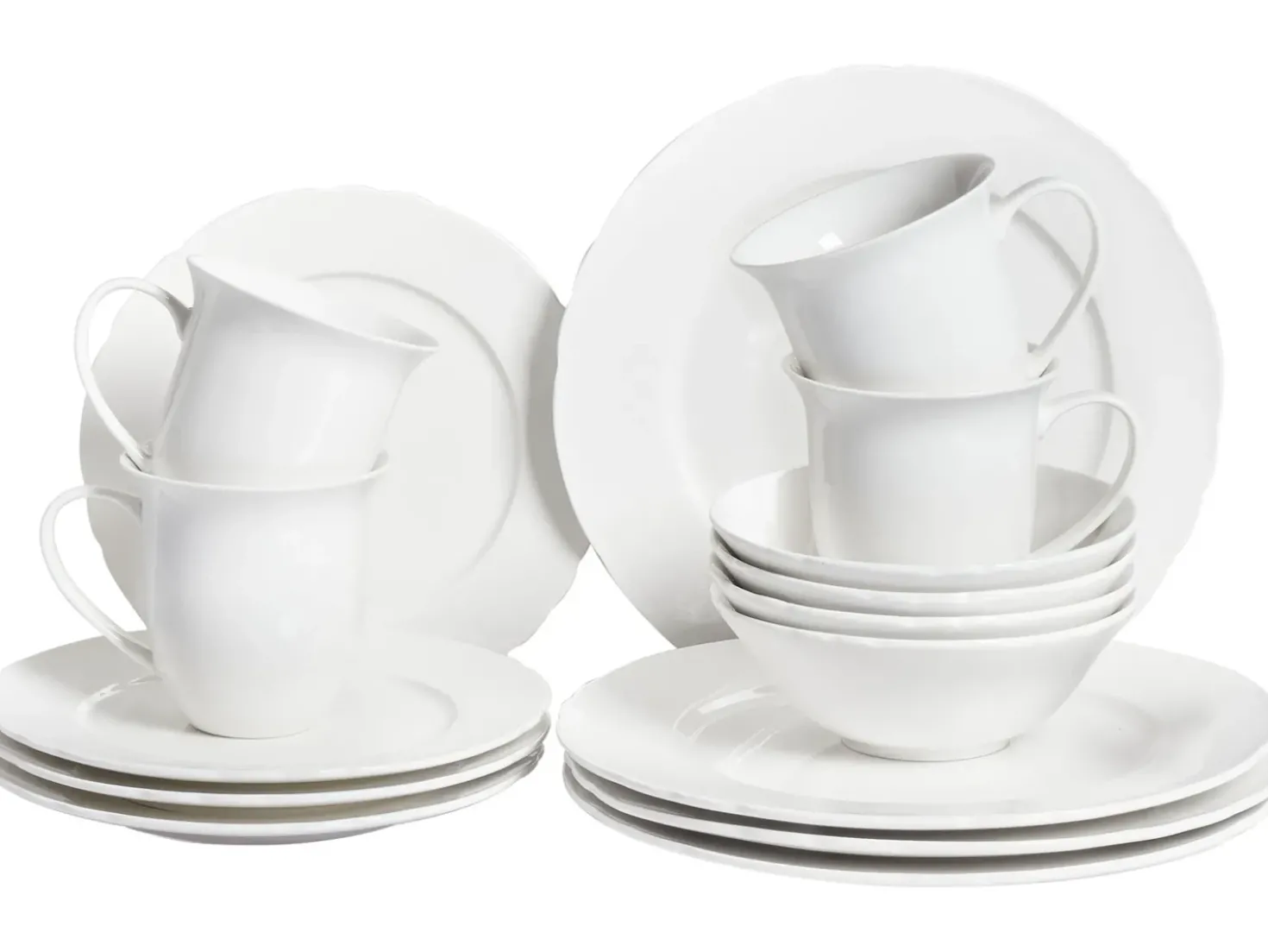 Sæt med 16 stykker spisestel ELDERBERRY Porcelæn Hvid