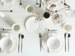 Sæt med 16 stykker spisestel ELDERBERRY Porcelæn Hvid
