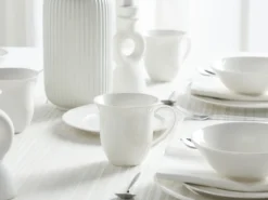 Sæt med 16 stykker spisestel ELDERBERRY Porcelæn Hvid