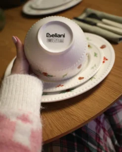 Sæt med 16 stykker spisestel MARJORAM Porcelæn Hvid