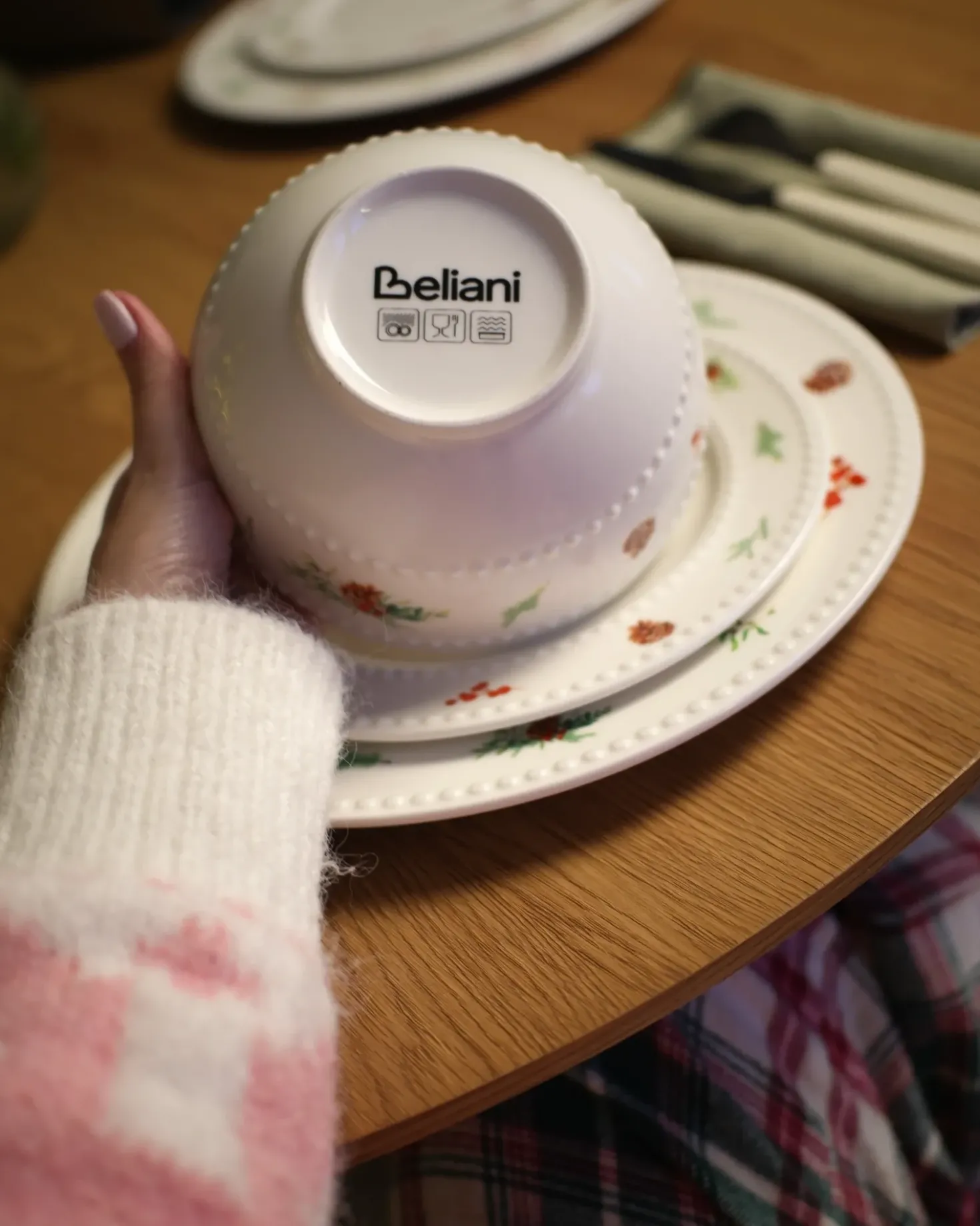 Sæt med 16 stykker spisestel MARJORAM Porcelæn Hvid