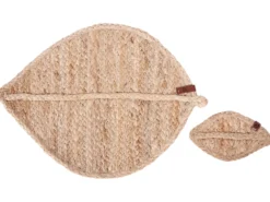 Sæt med dækkeservietter og bordskånere PEPPERLEAF Jute Naturlig