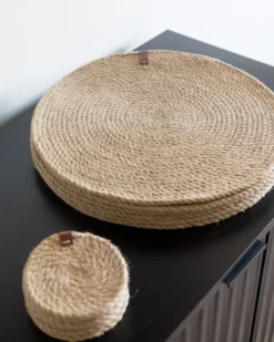 Sæt med dækkeservietter og bordskånere MUNTRIES Jute Naturlig