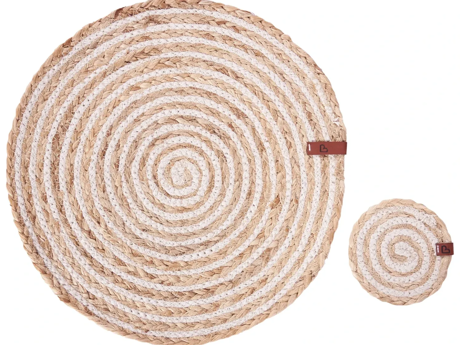 Sæt med dækkeservietter og bordskånere QUININE Jute Naturlig